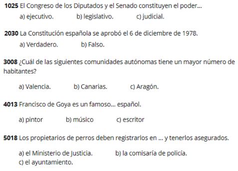 best citizenship questions in spanish