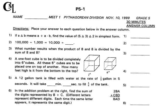best cml questions grades 4 6