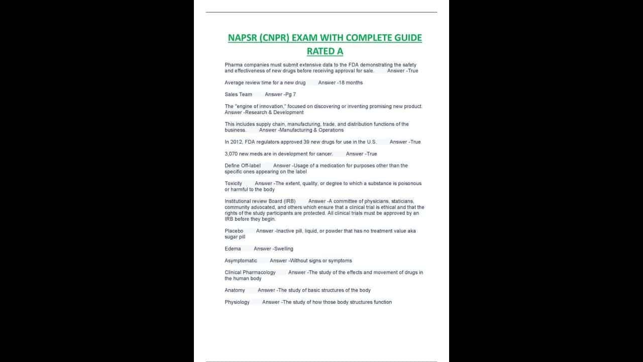 best cnpr sample questions