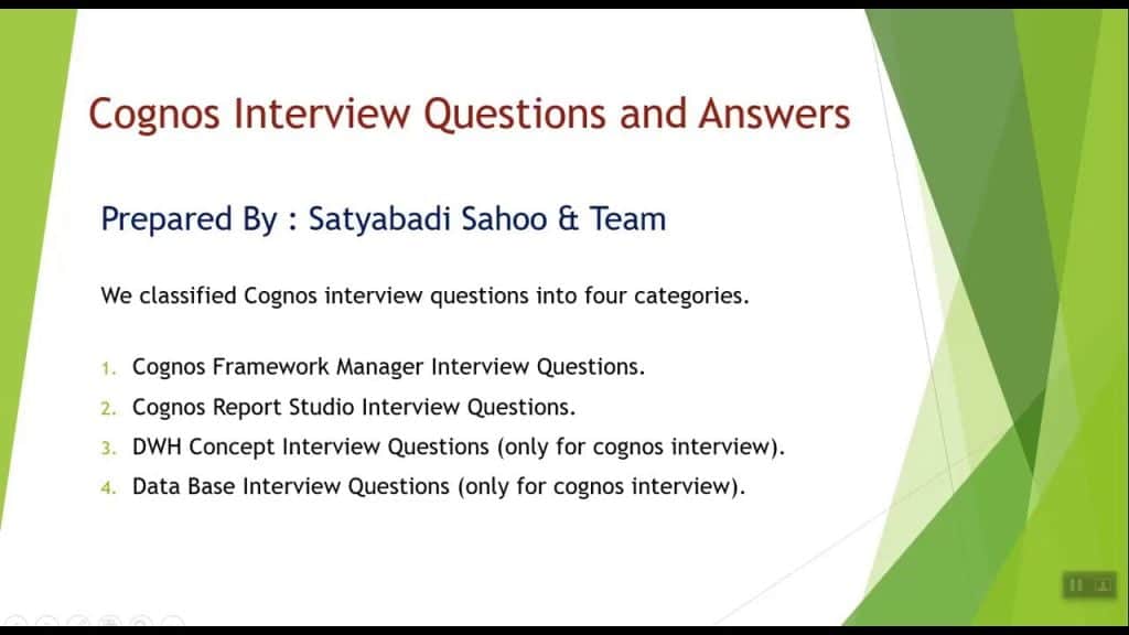 best cognos 10 interview questions