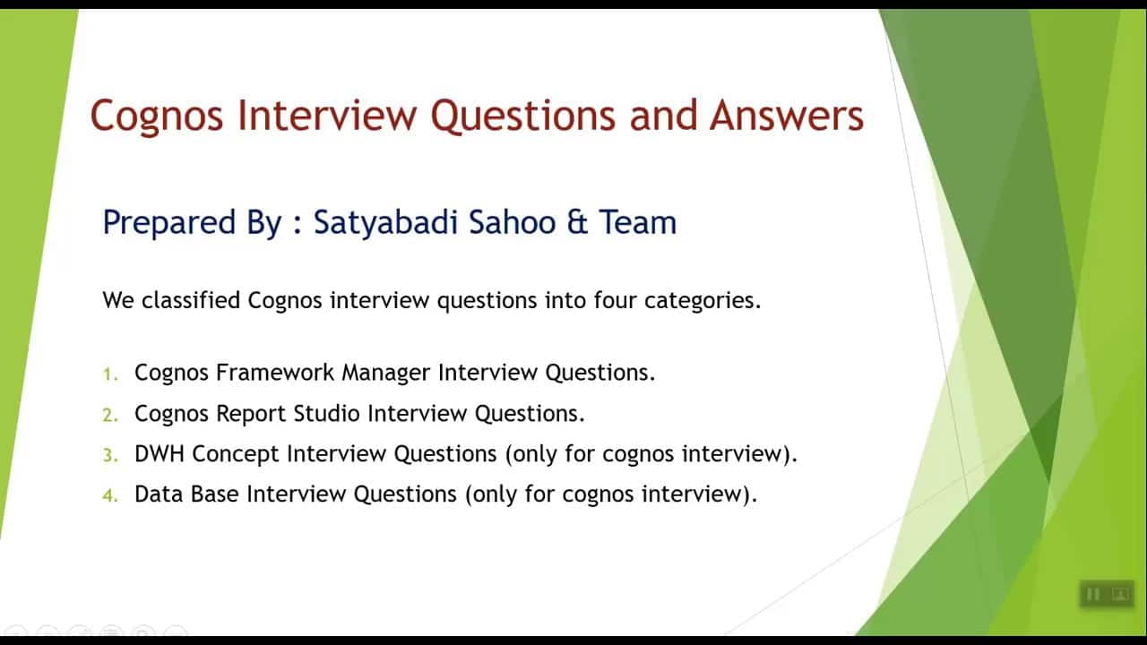 best cognos 10 interview questions