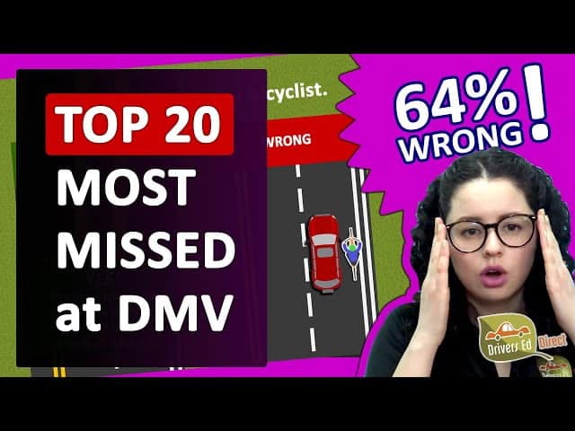 best commonly missed questions permit test ca