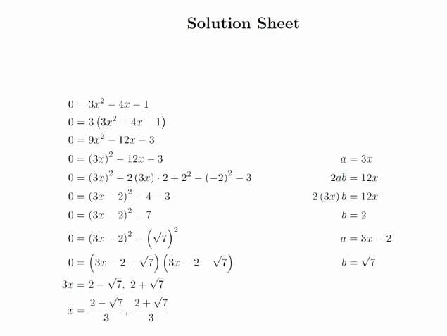 best completing the square questions