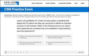 best csm exam questions