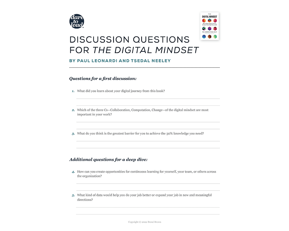 best dare to lead discussion questions