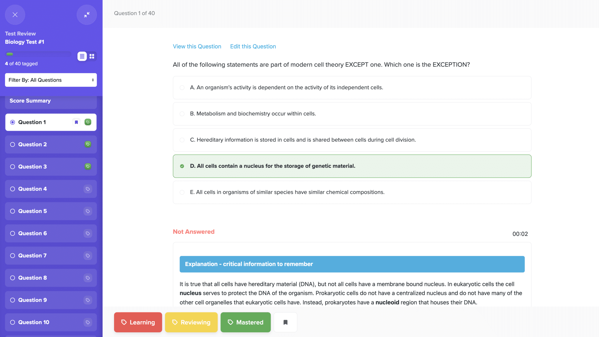 best dat bio questions