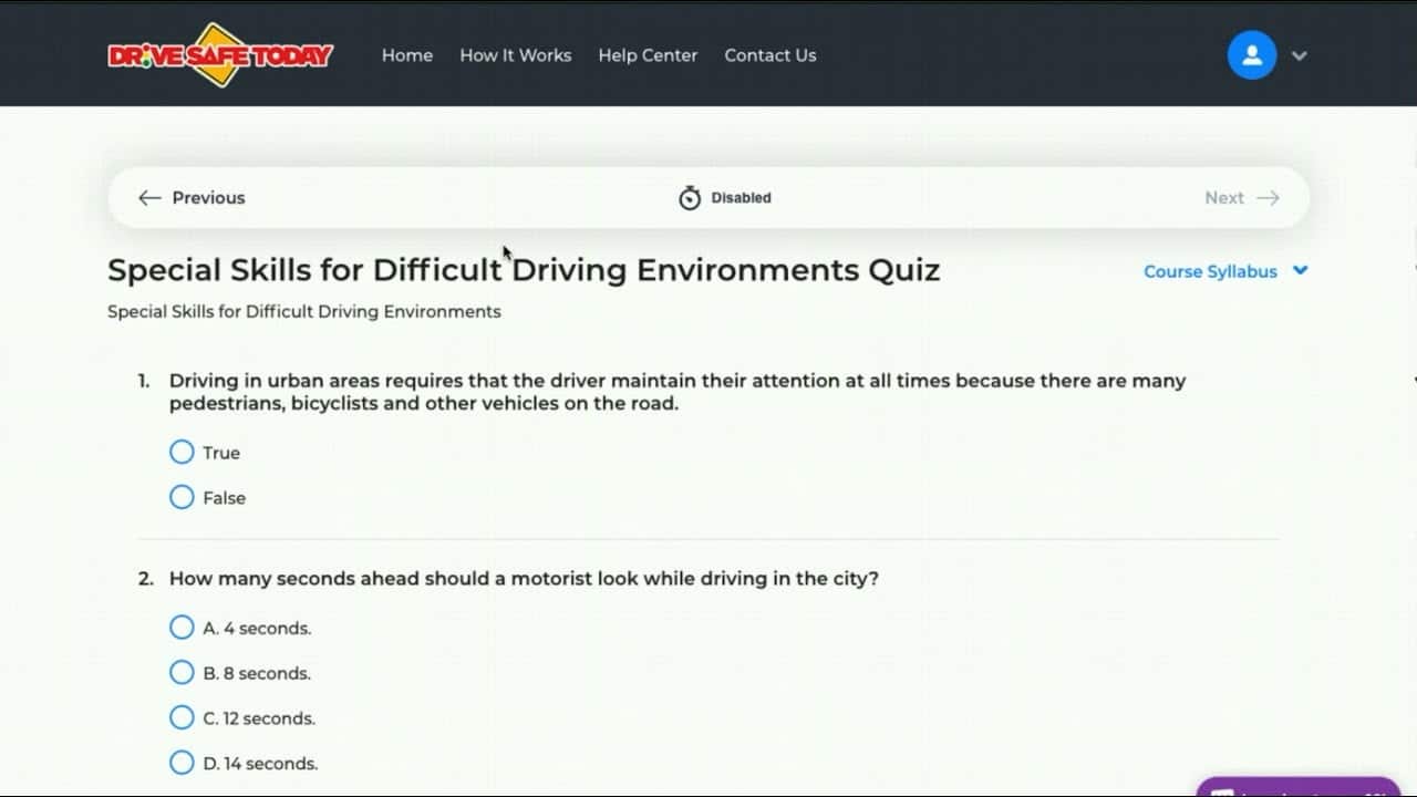 best defensive driving questions