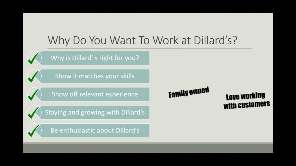 best dillards interview questions