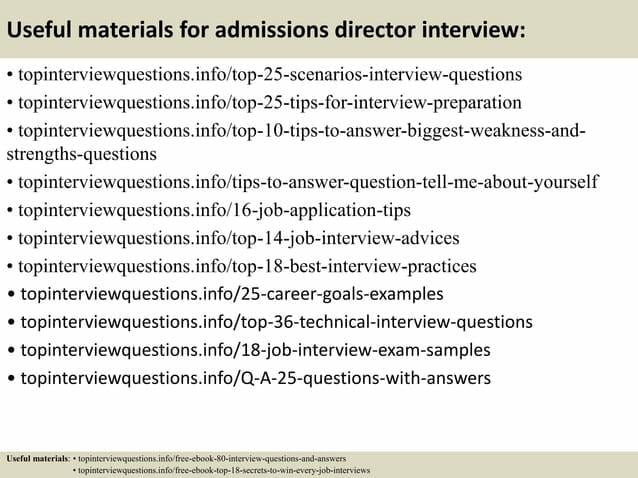 best director of admissions interview questions