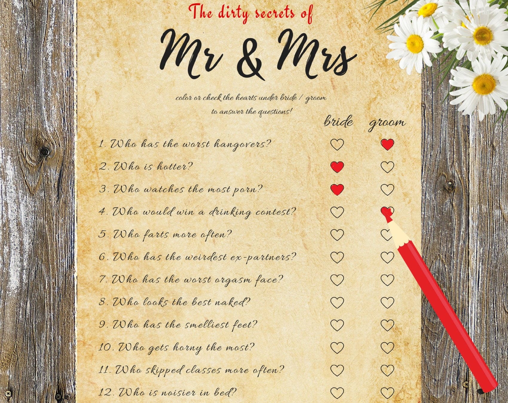 best dirty newlywed game questions