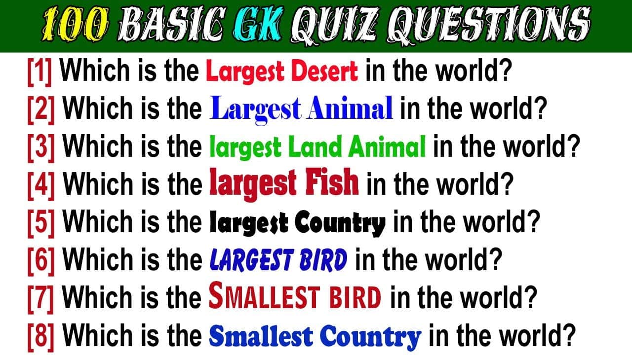 best easy general knowledge questions and answers