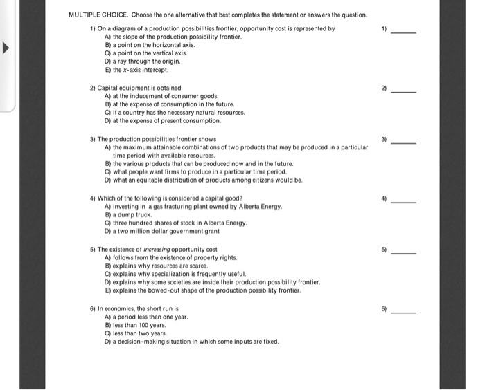 best economics multiple choice questions