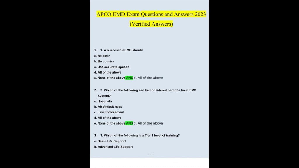 best emd test questions