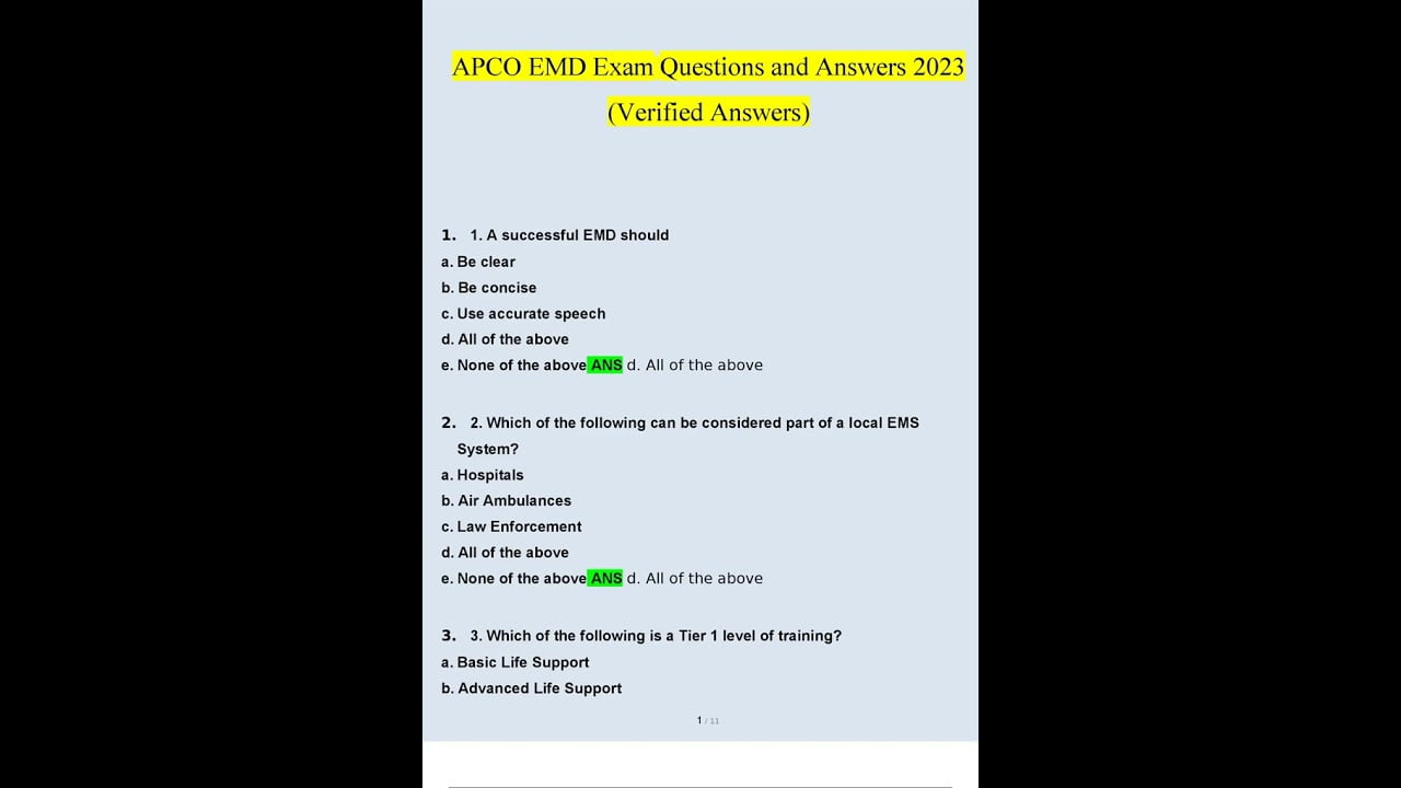 best emd test questions