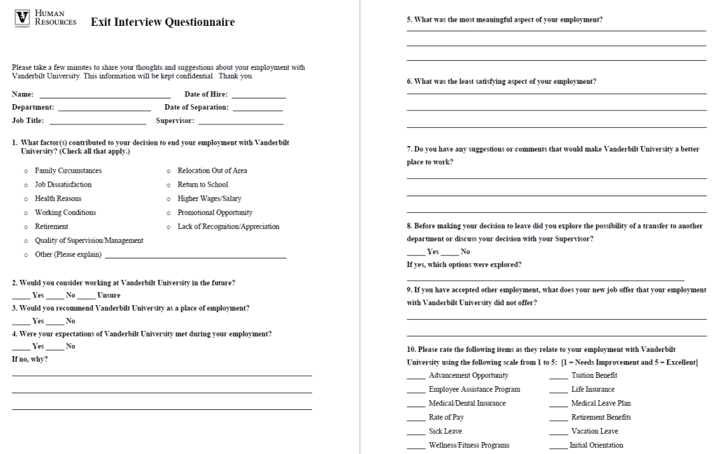 best exit interview questions for retiring employees 2