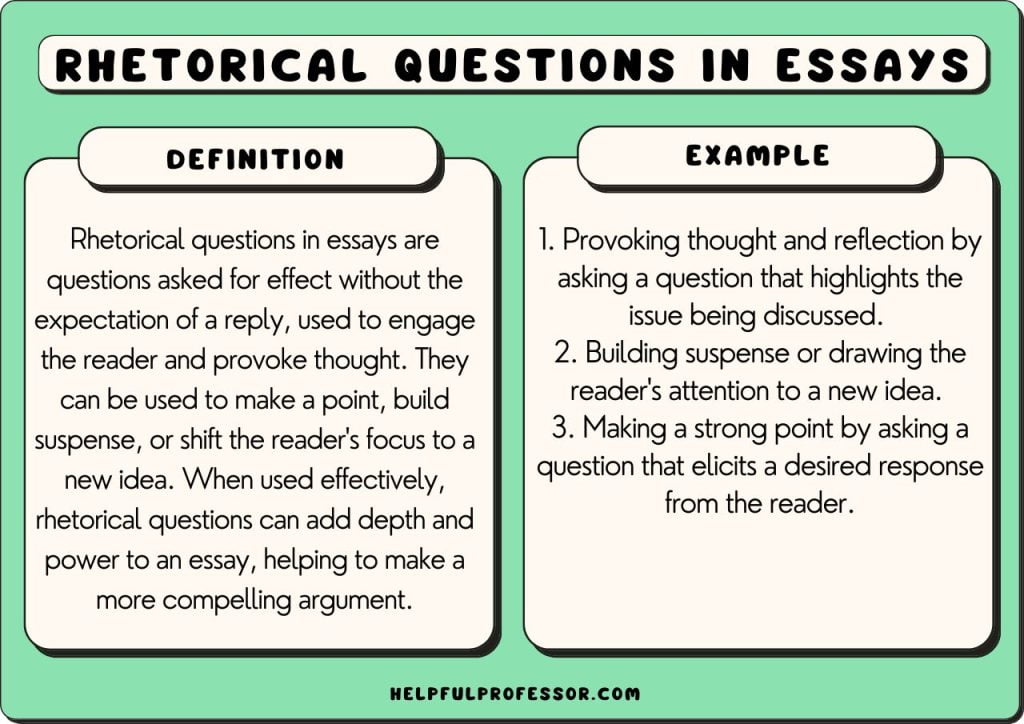 best explain why it is better to not use rhetorical questions in a research paper 2