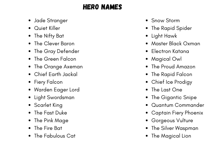 best name for hero