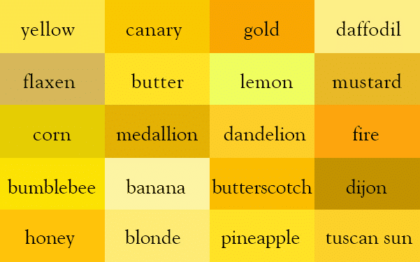 best name for light yellow