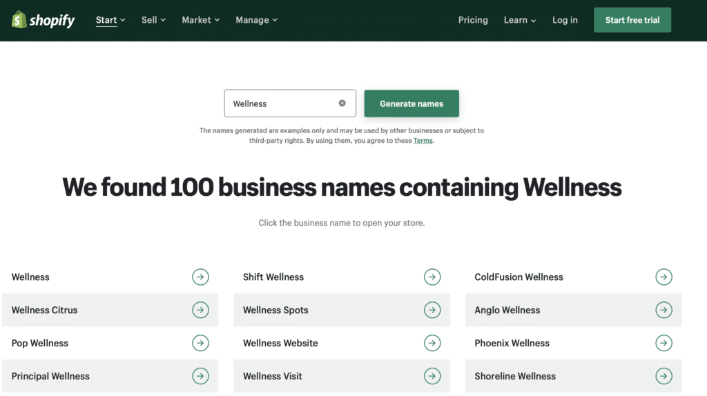 best name for shopify store