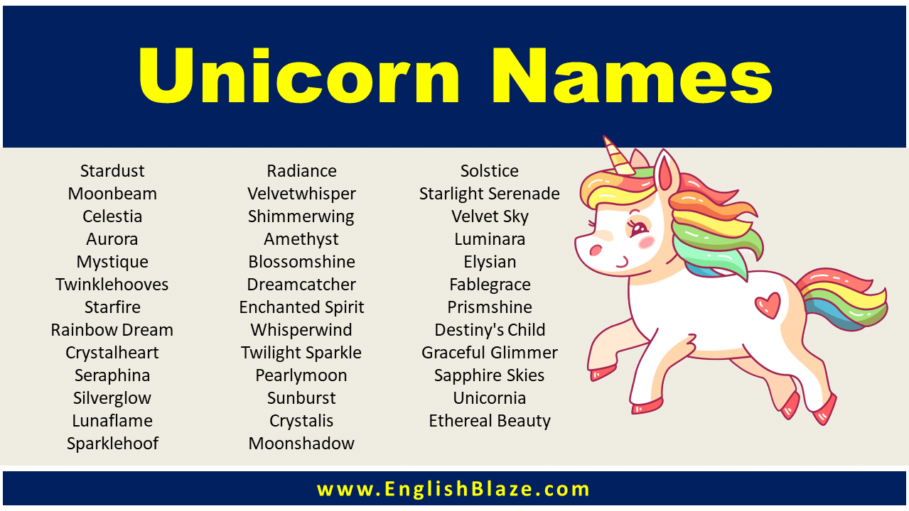 best name for unicorn