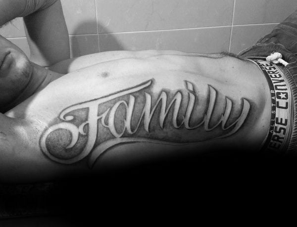best rib name tattoos for guys