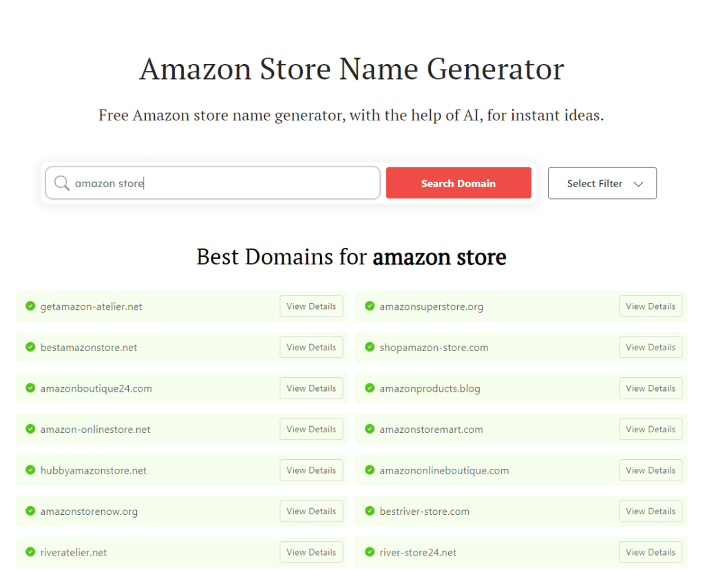 best store name for amazon seller account
