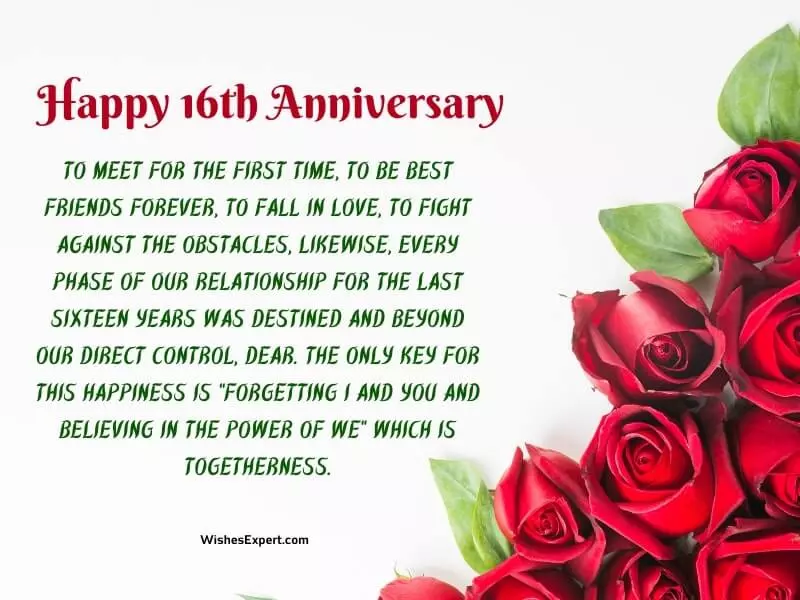 best 16th anniversary quotes