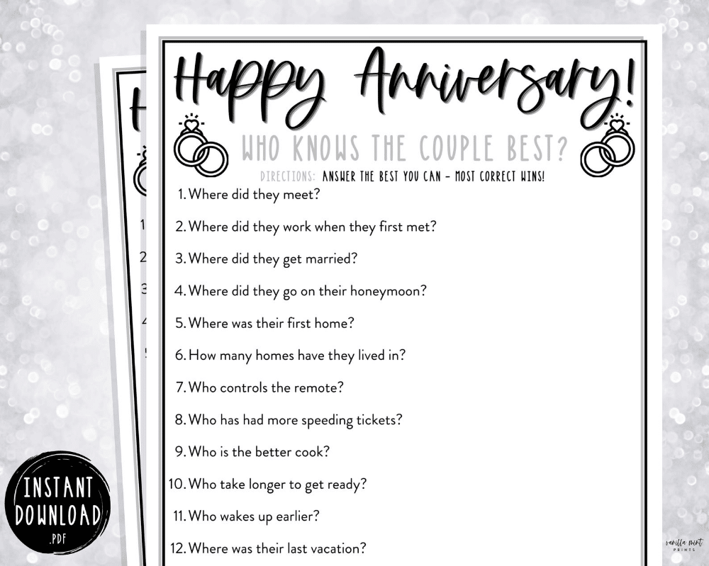 best 25th anniversary questions