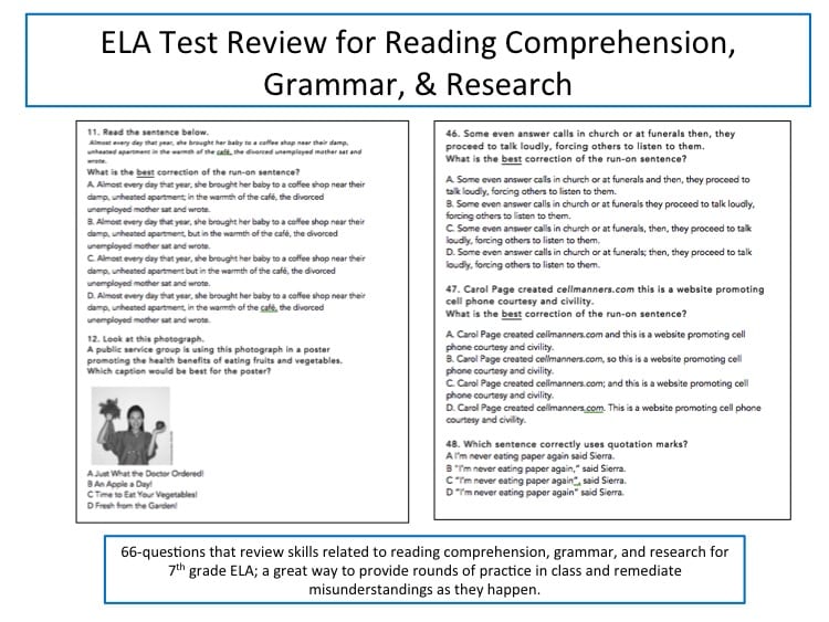 best 7th grade ela questions