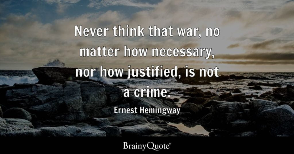 best ernest hemingway war quotes