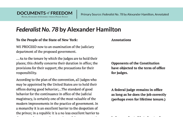 best federalist paper 78 questions and answers