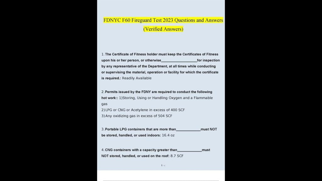 best fireguard test questions