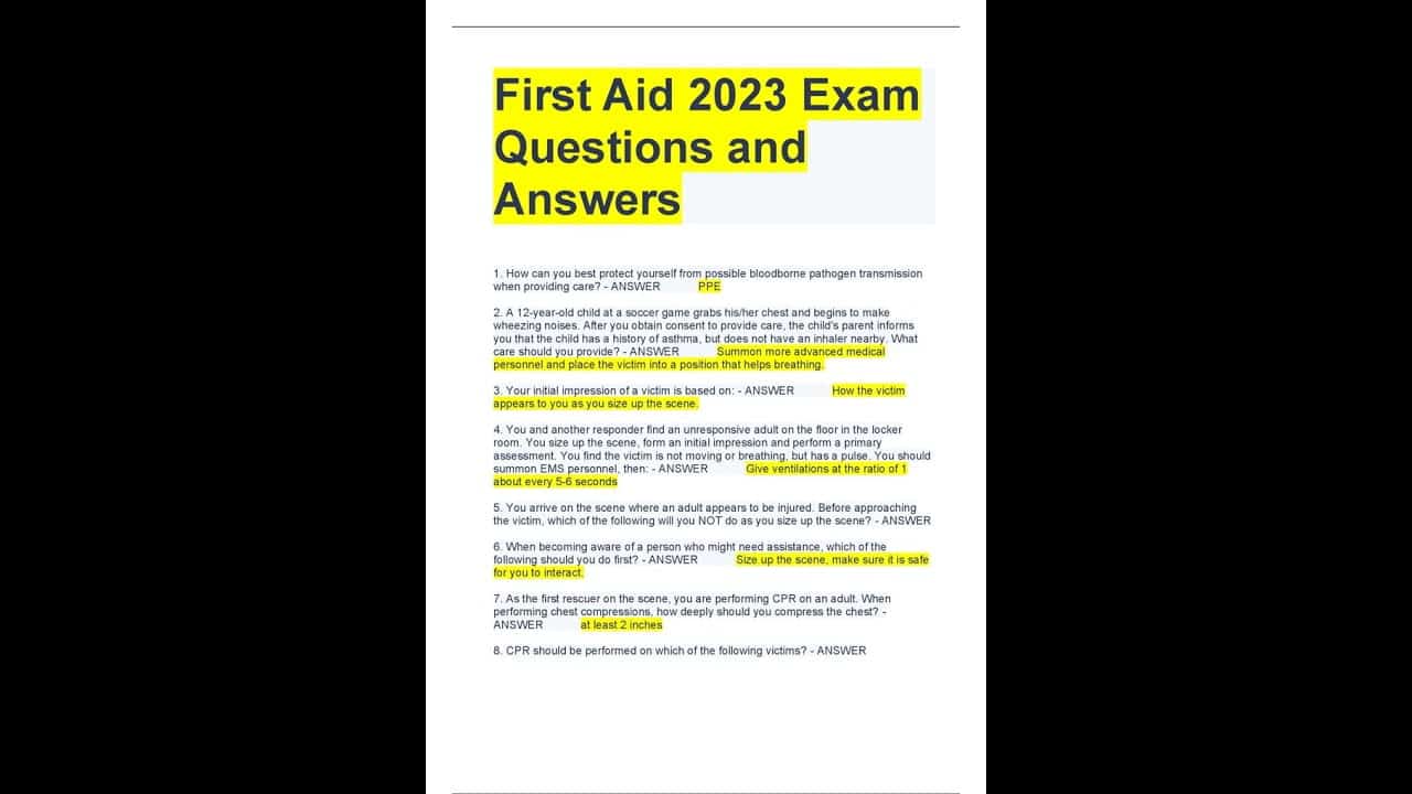 best first aid questions