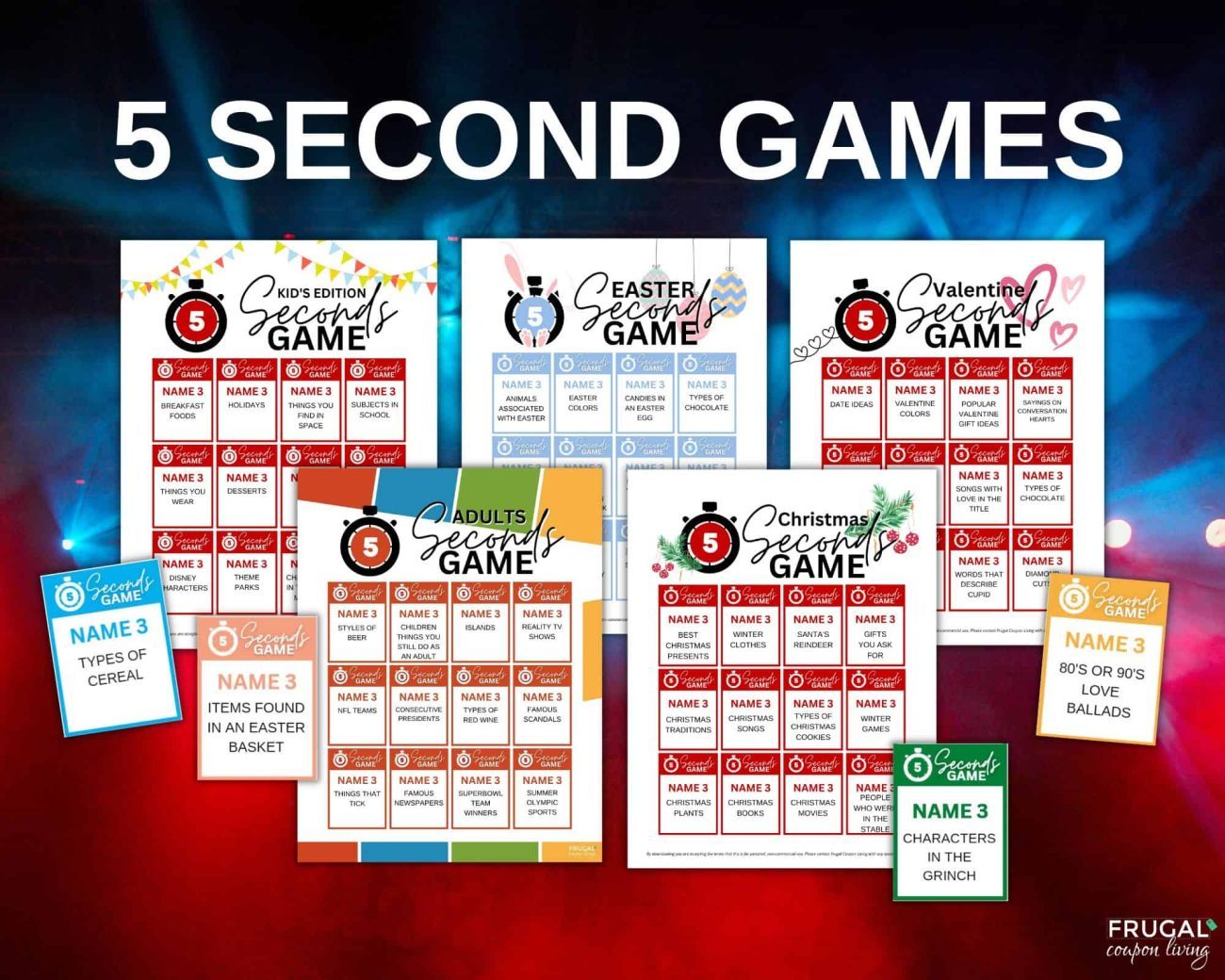 best five second game questions