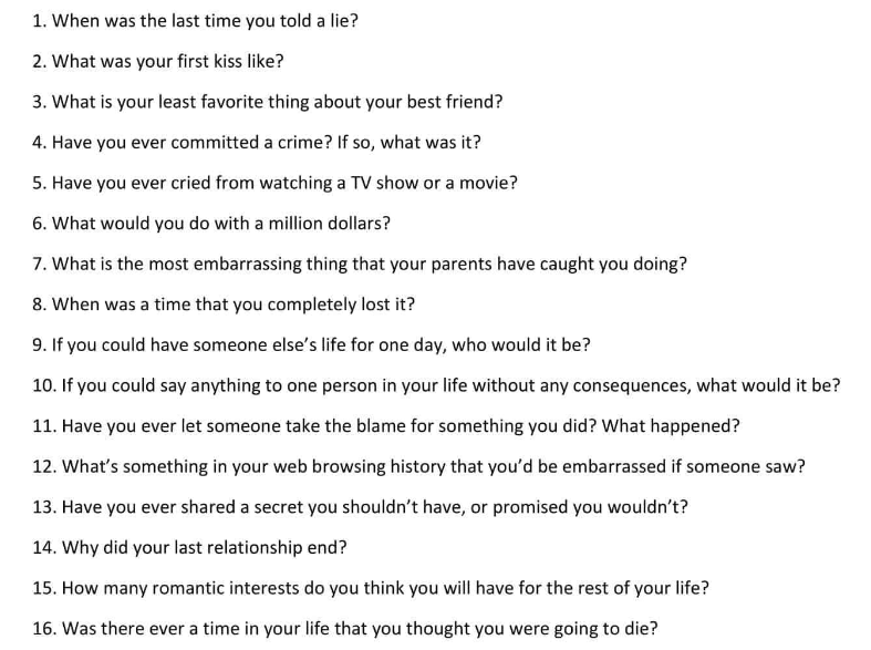 best flirty truth questions for a girl