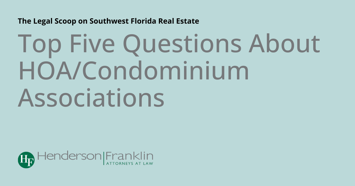 best florida condo law questions and answers