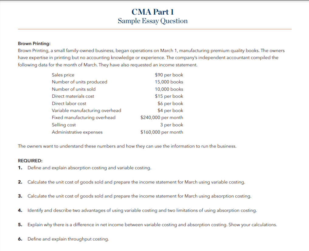 best free cma exam questions and answers
