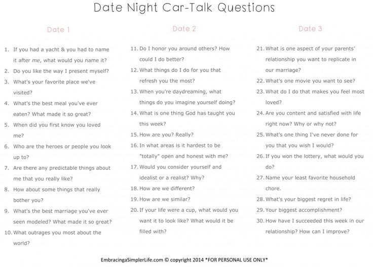 best fun questions before marriage