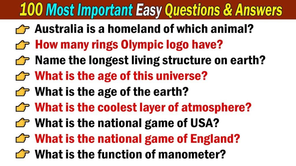 best general knowledge questions with answers