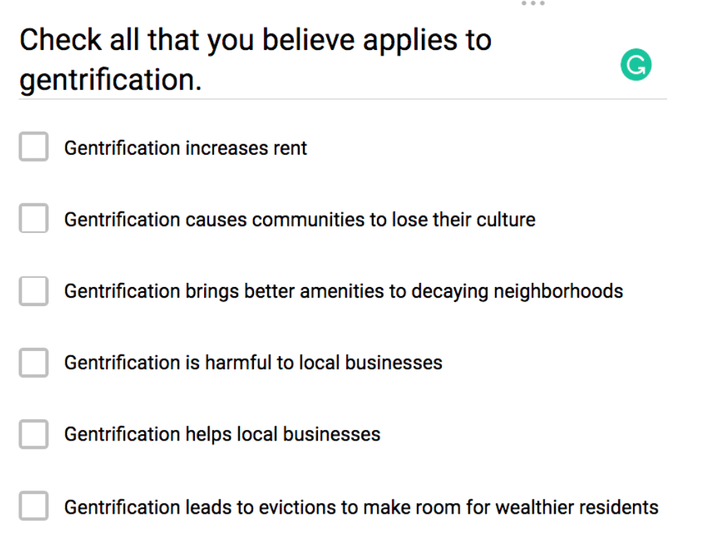 best gentrification questions