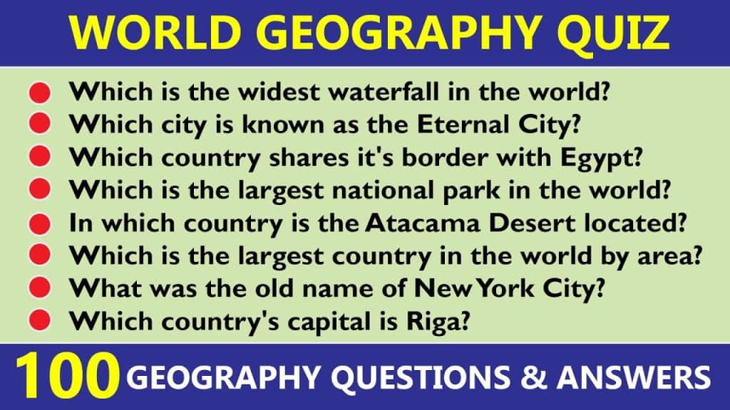 best geography quiz questions with answers