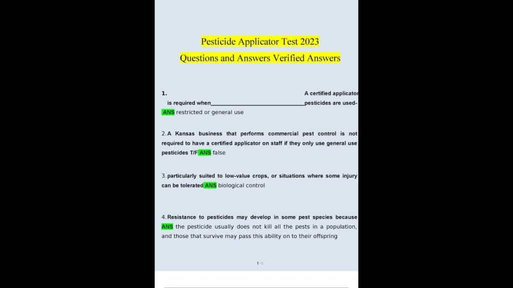 best georgia pest control exam questions