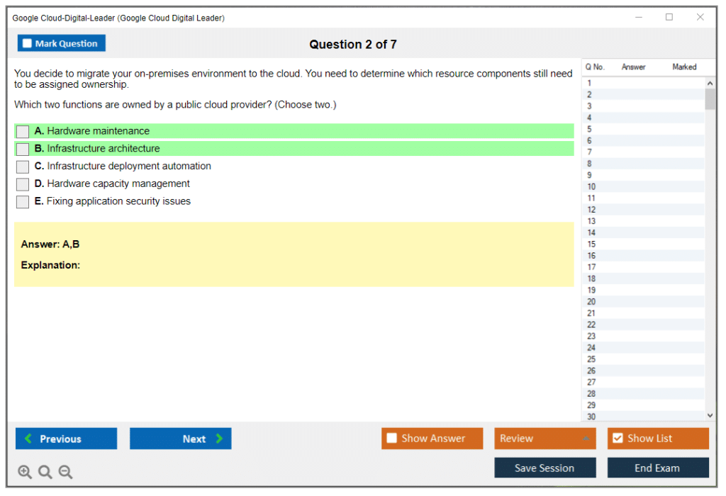 best google cloud digital leader exam questions