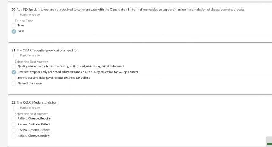 best head start federal review questions