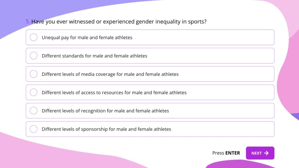 best high school sports survey questions