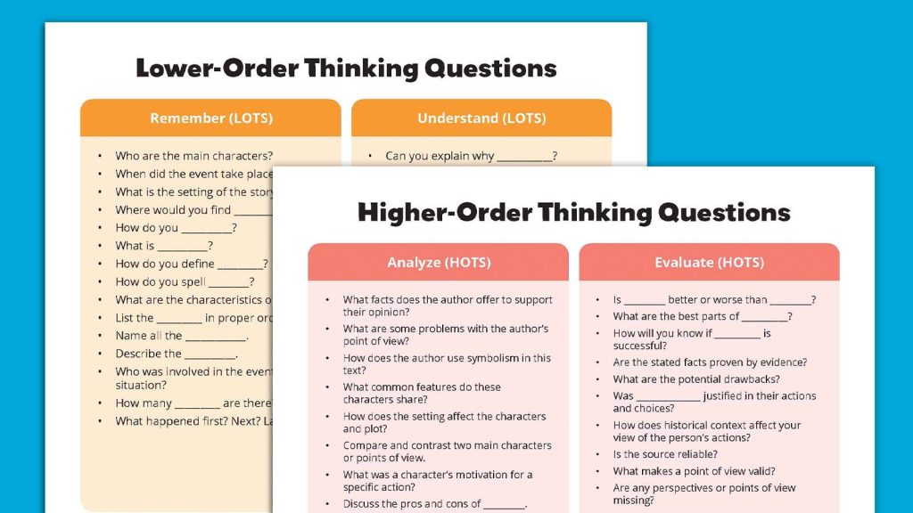 best higher order thinking questions science