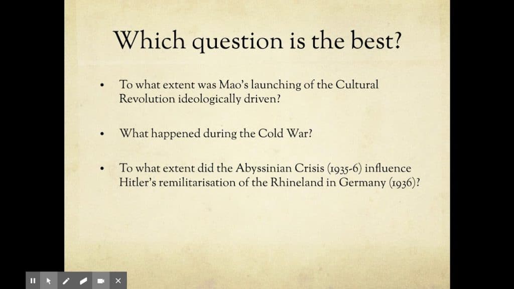 best historical questions examples