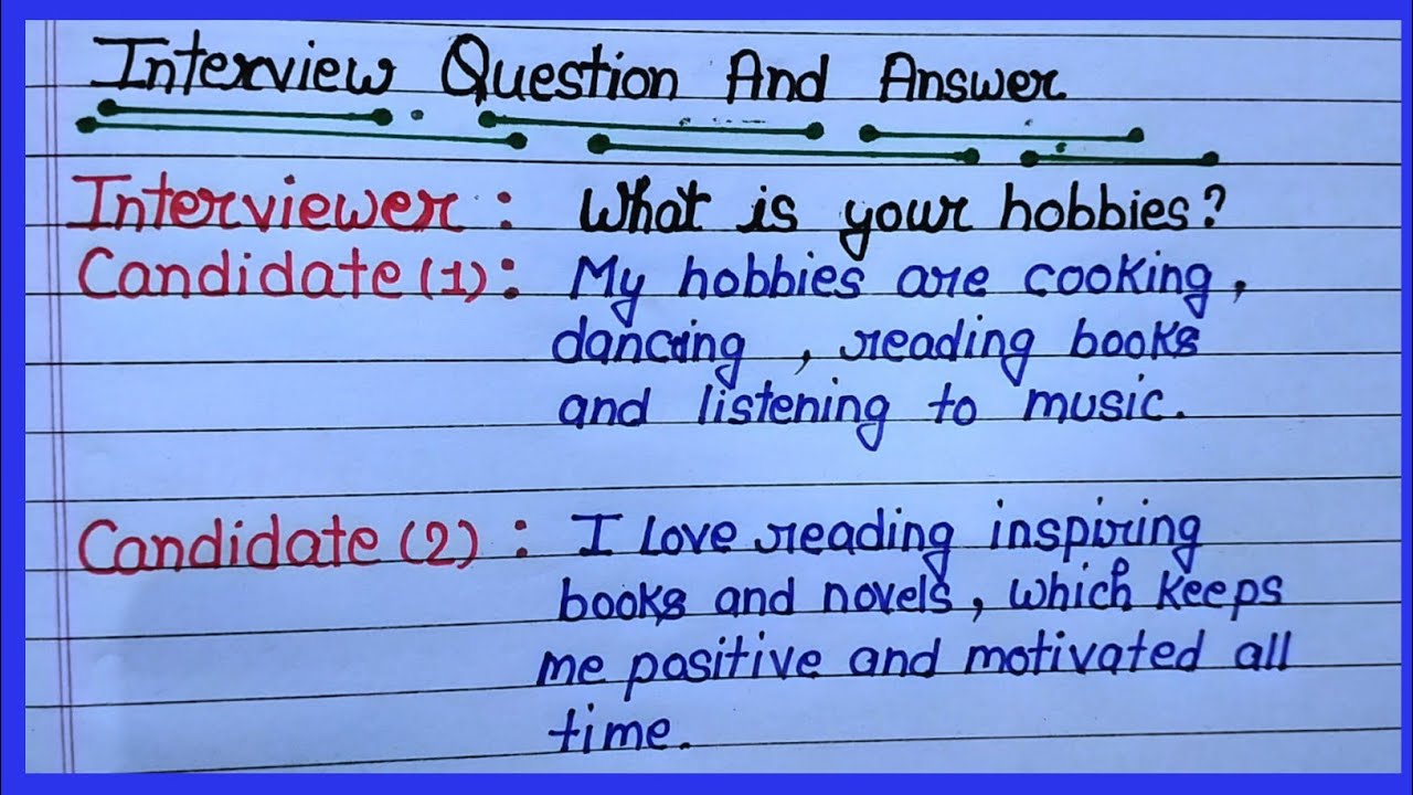 best hobby questions