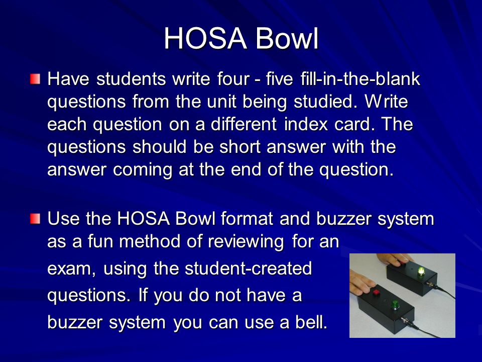 best hosa bowl questions