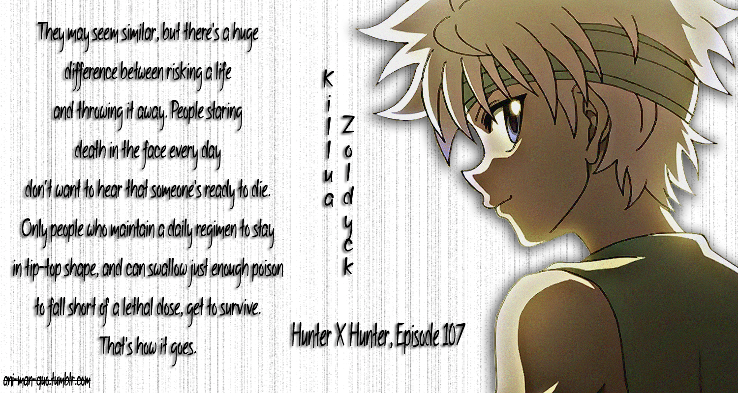 best hunter x hunter quotes killua